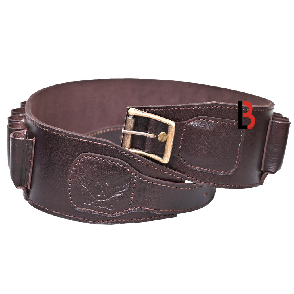 Cowhide Leather Shotshell Bandolier Belt 20-Shell Ammunition Carrier | Hunting Shell Holder