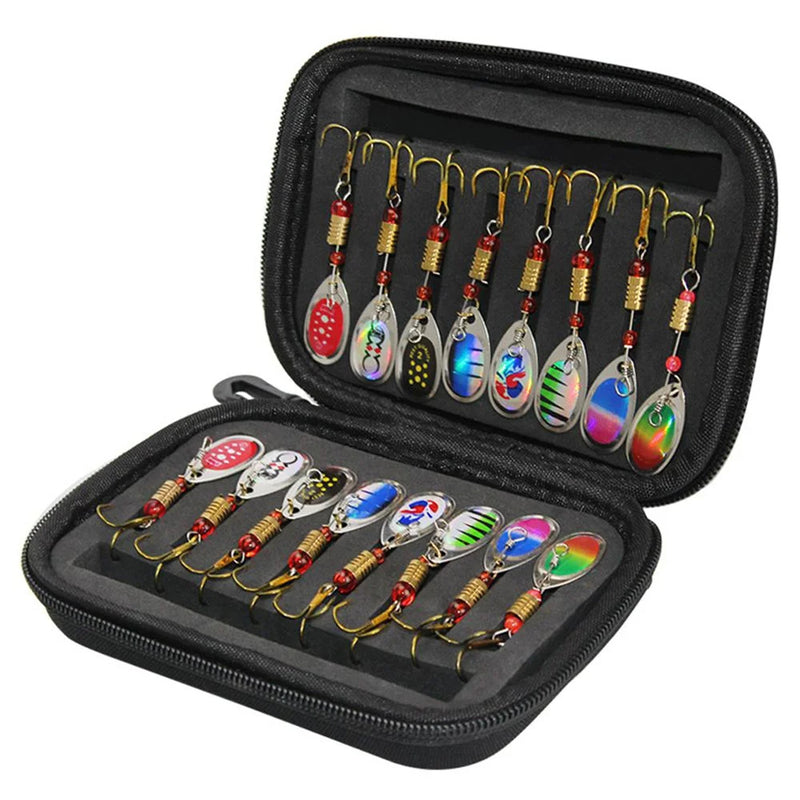 Metal Spoon Spinner Fishing Lure 16 pc Set