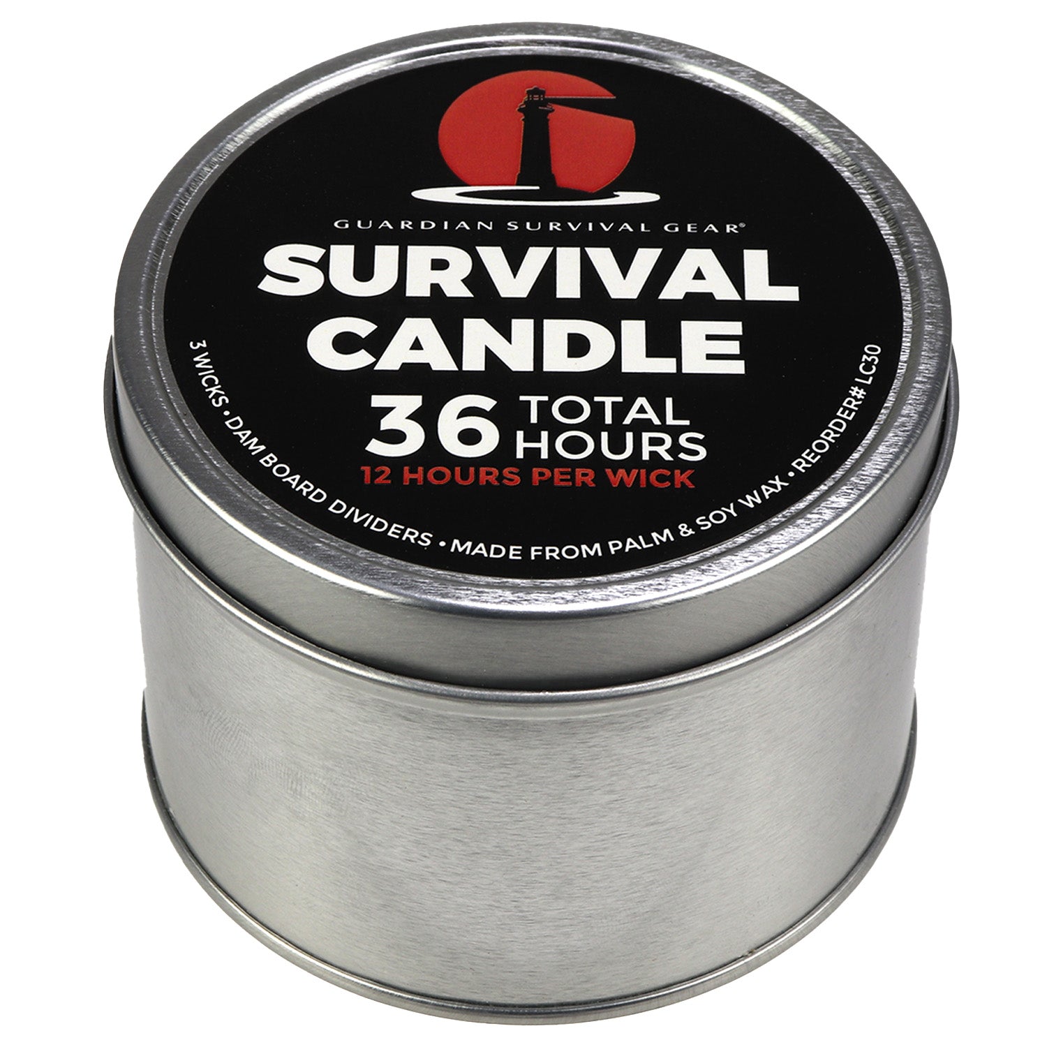 3-Wick 36-Hour Emergency Survival Candle