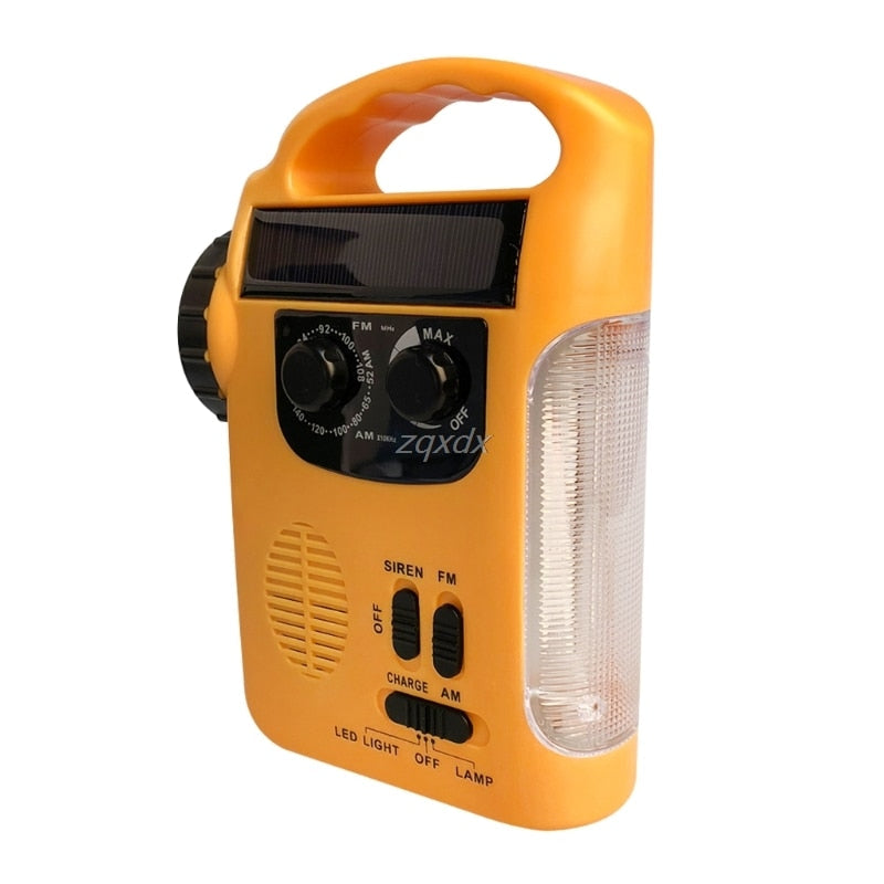 Hand Crank Solar Power Bank with LED Lamp