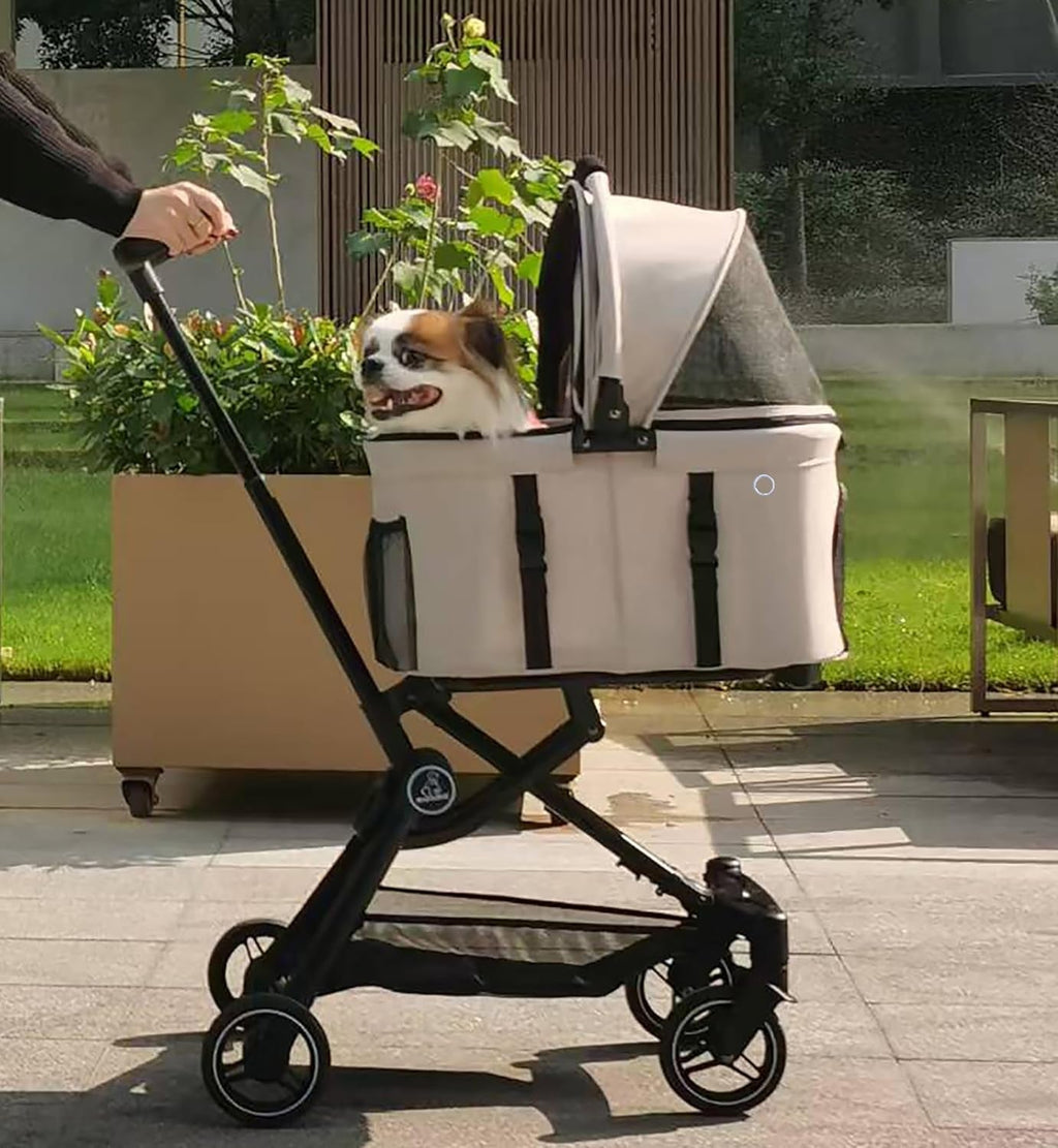3 in 1 Pet Stroller Detachable Carrier Foldable 30lb