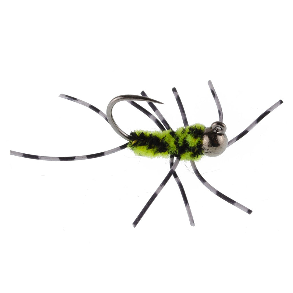 Tungsten Black/Chartreuse Euro Nymph 6 Flies