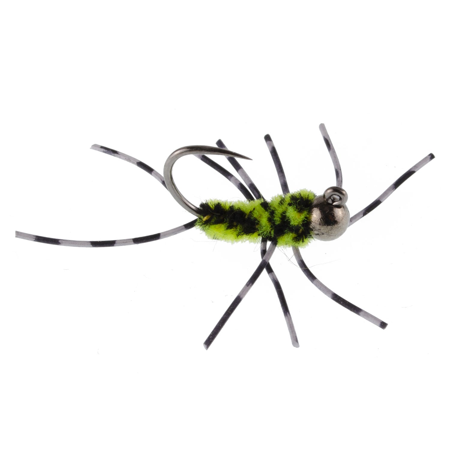 Tungsten Black/Chartreuse Euro Nymph 6 Flies