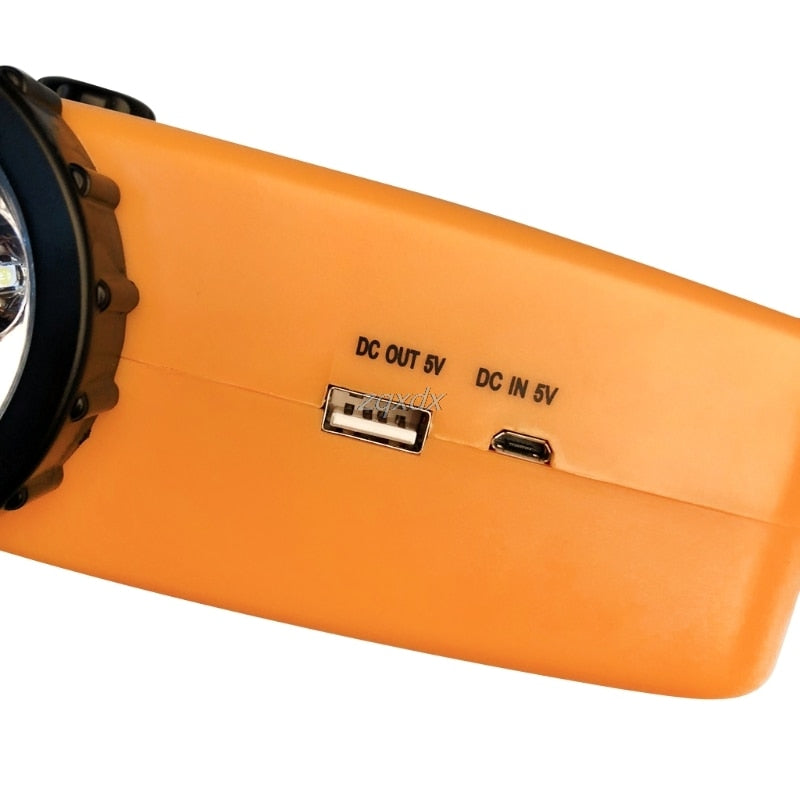 Hand Crank Solar Power Bank with LED Lamp