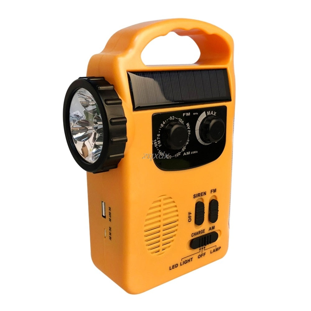 Hand Crank Solar Power Bank with LED Lamp