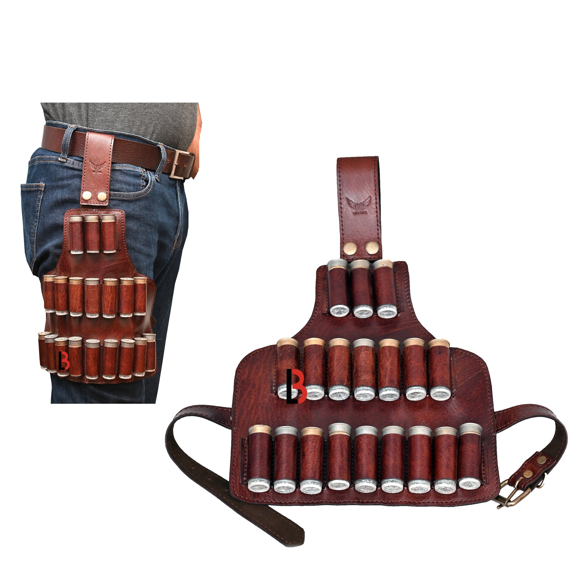 Cowhide Leather Cartridge Holder Leg Belt