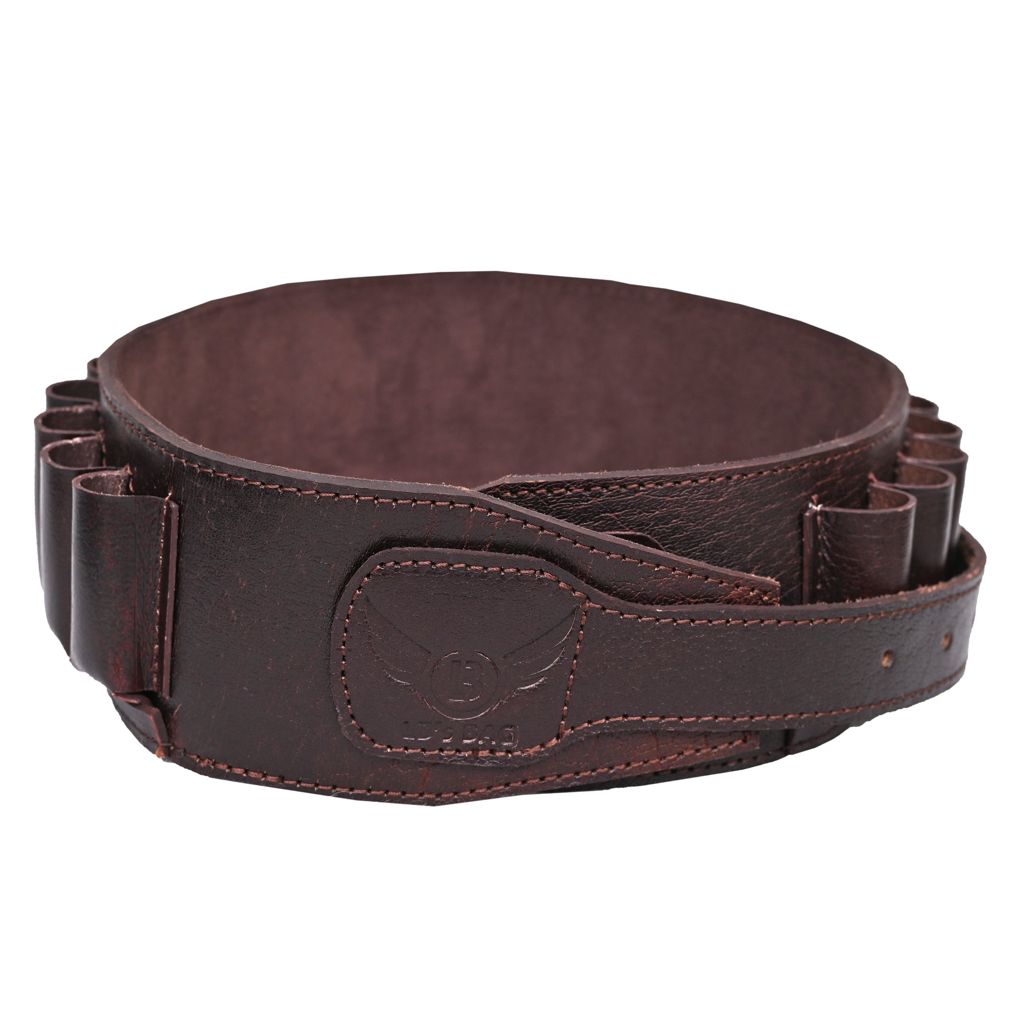 Cowhide Leather Shotshell Bandolier Belt 20-Shell Ammunition Carrier | Hunting Shell Holder