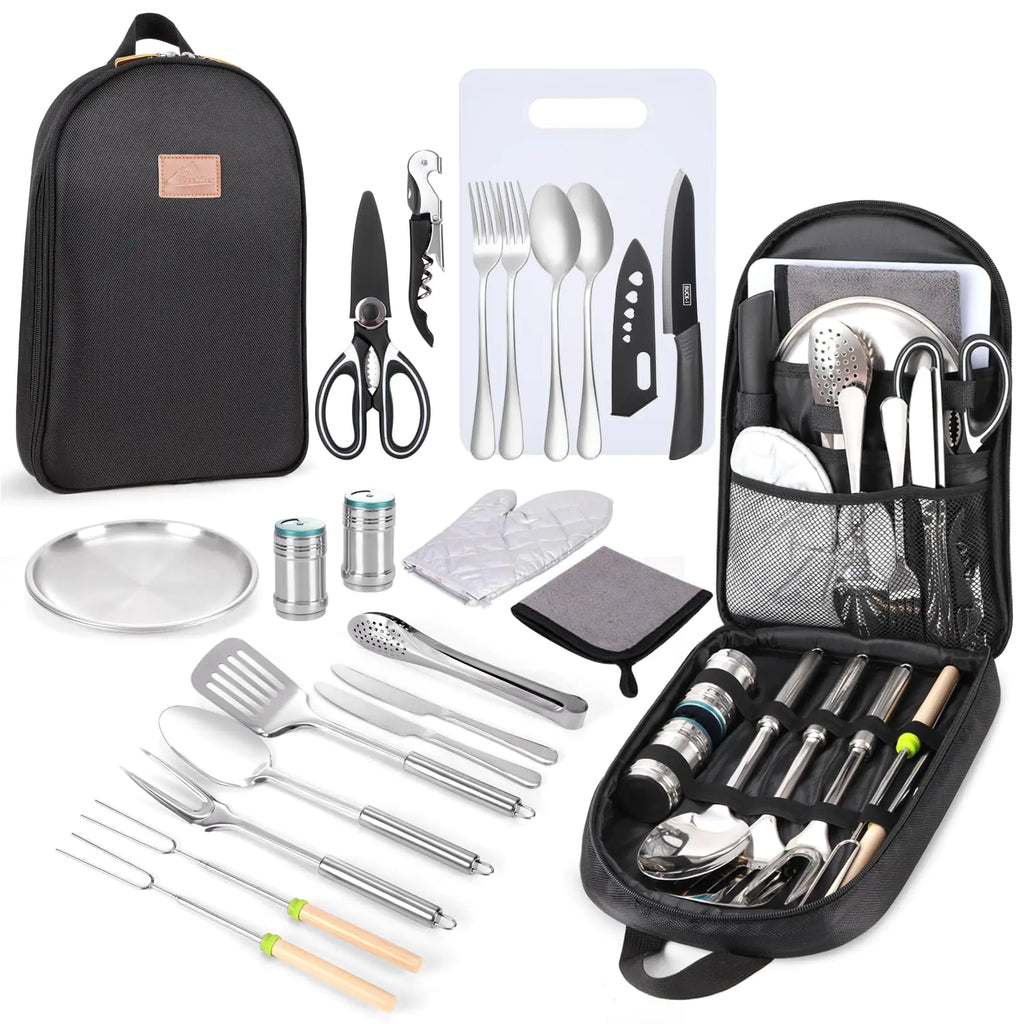 23-piece BBQ & Camping Cookware Kit