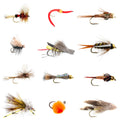 12 Flies for Trout Fly Fishing with Fly Box