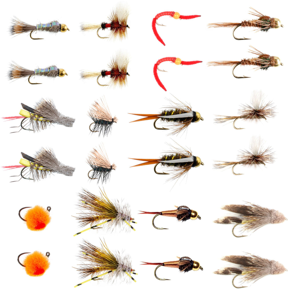 24 Flies for Trout Fly Fishing with Fly Box