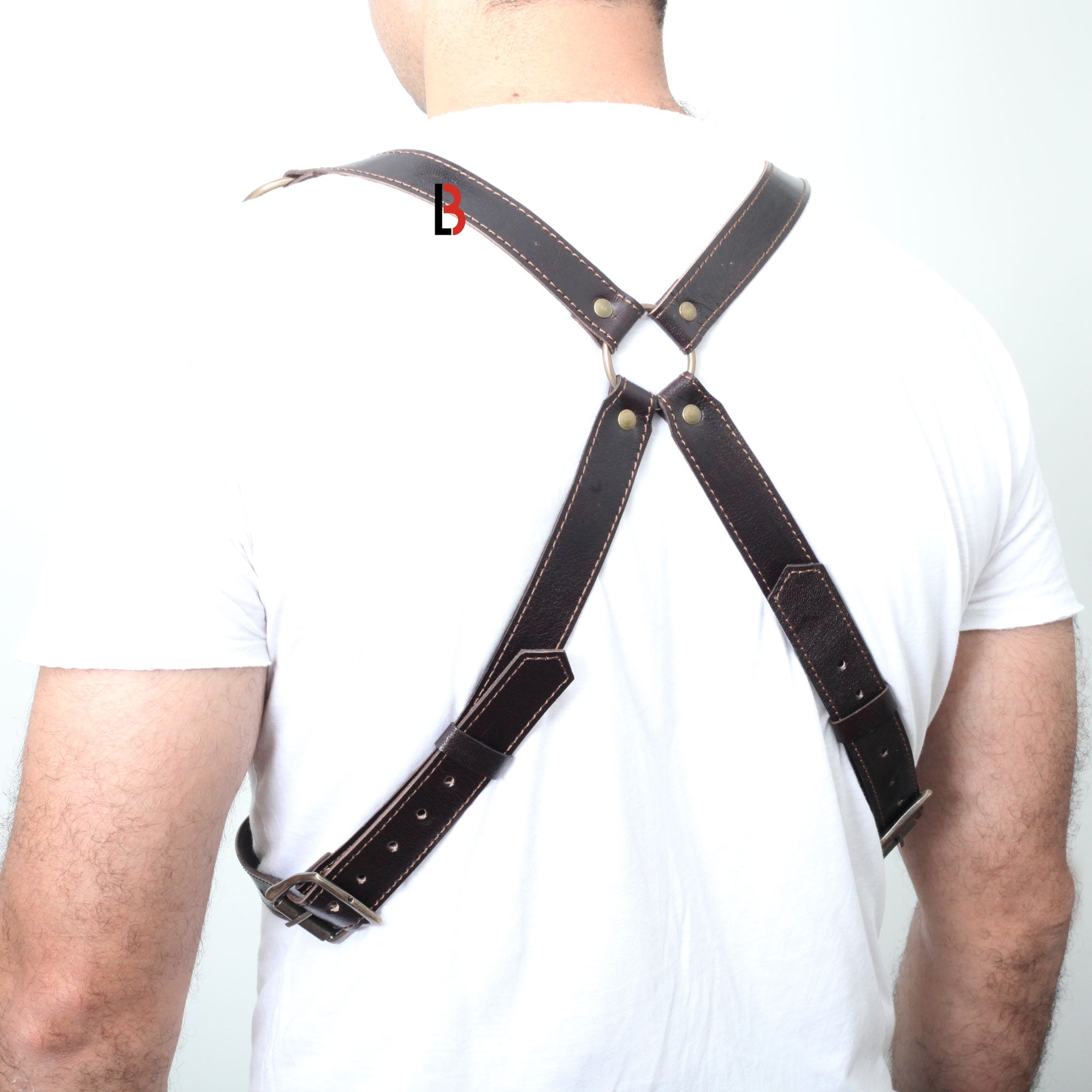 Cowhide Leather Rifle Cartridge Bandolier Belt & Chest Harness Ammo Carrier