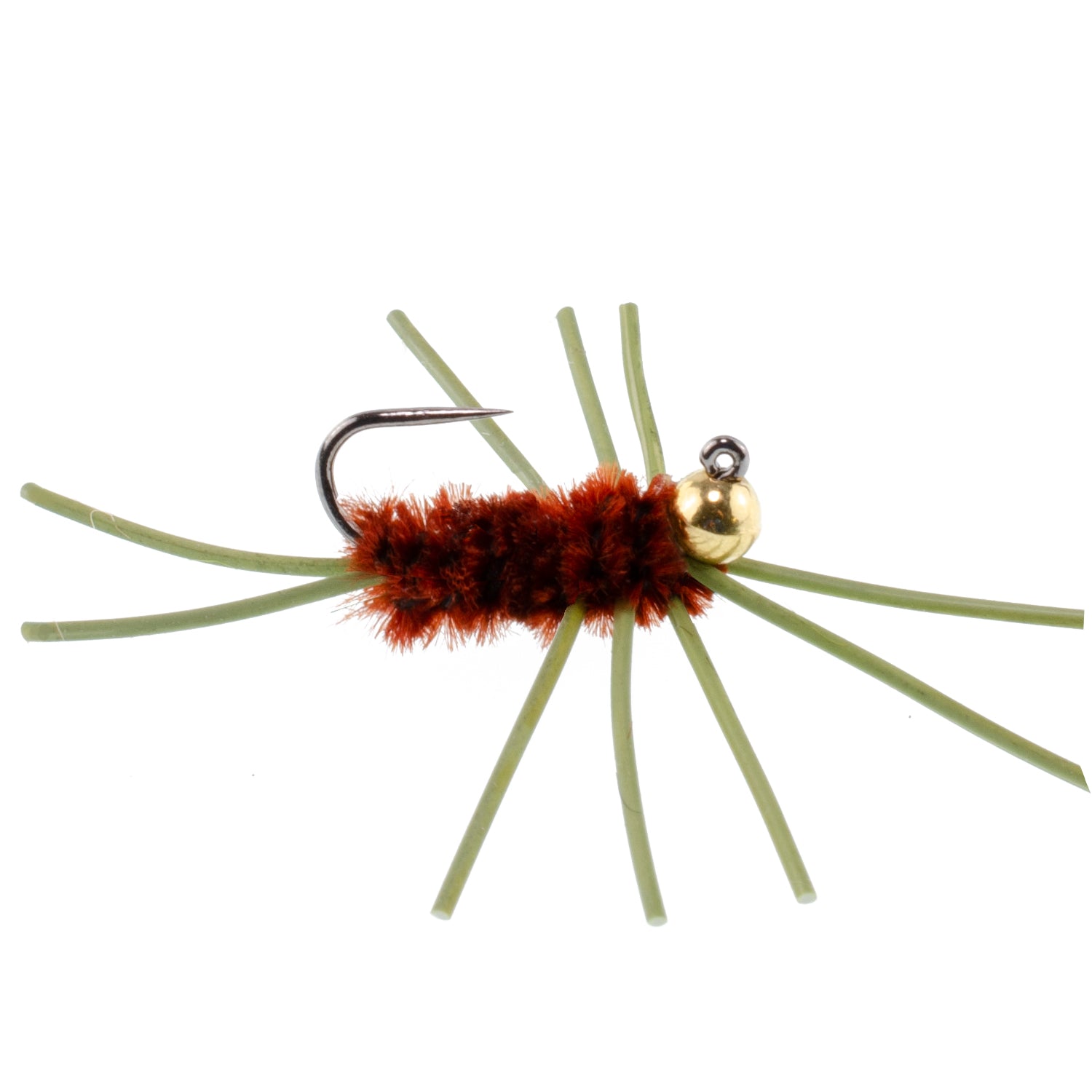 Tungsten Bead Jigged Brown Euro Nymph - 6 Flies