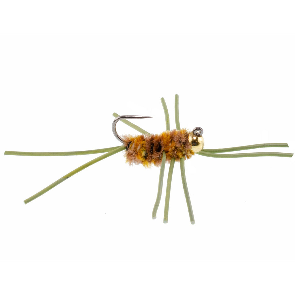 Tungsten Bead Jigged Coffee/Tan Euro Nymph - 6 Flies