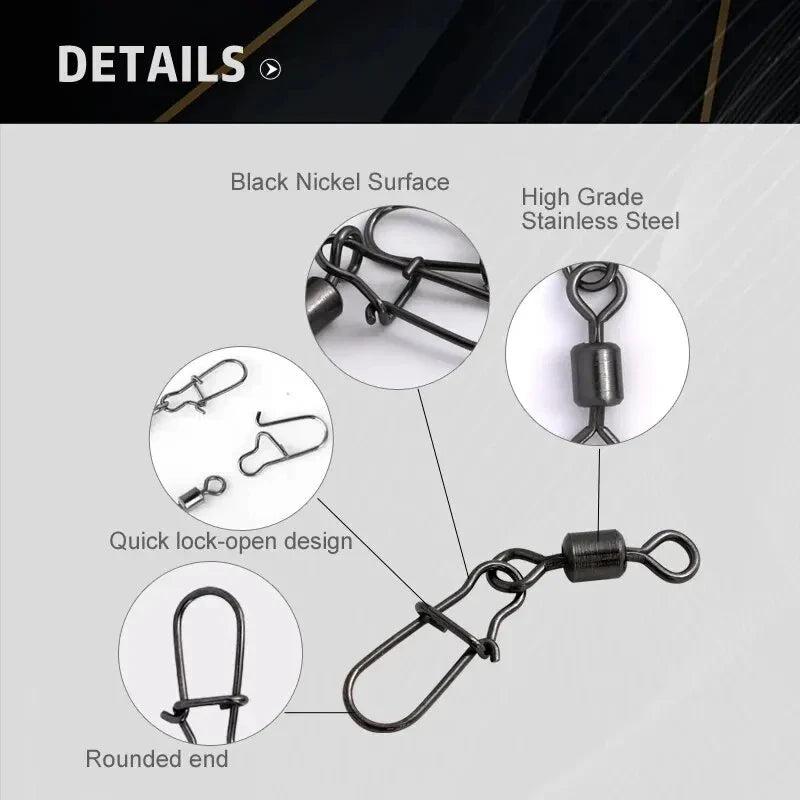 50pc/box Stainless Steel Fishing Accessories