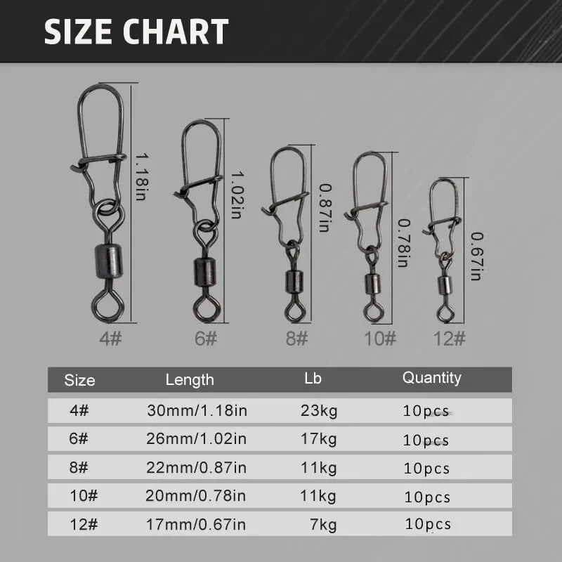 50pc/box Stainless Steel Fishing Accessories