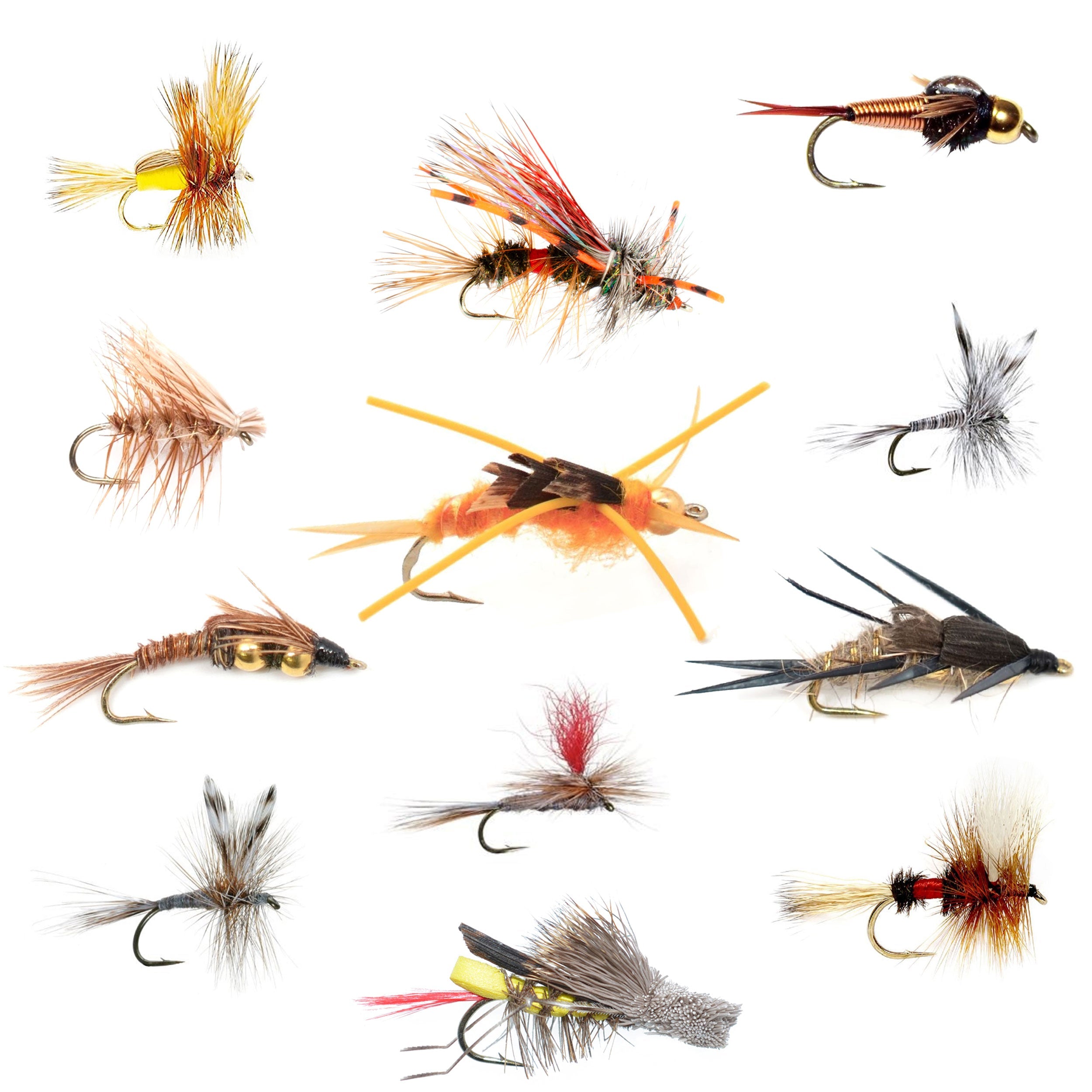 1 Dozen Trout Flies with Fly Box