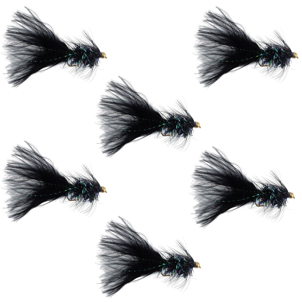 Bead Head Crystal Woolly Bugger Streamer Black