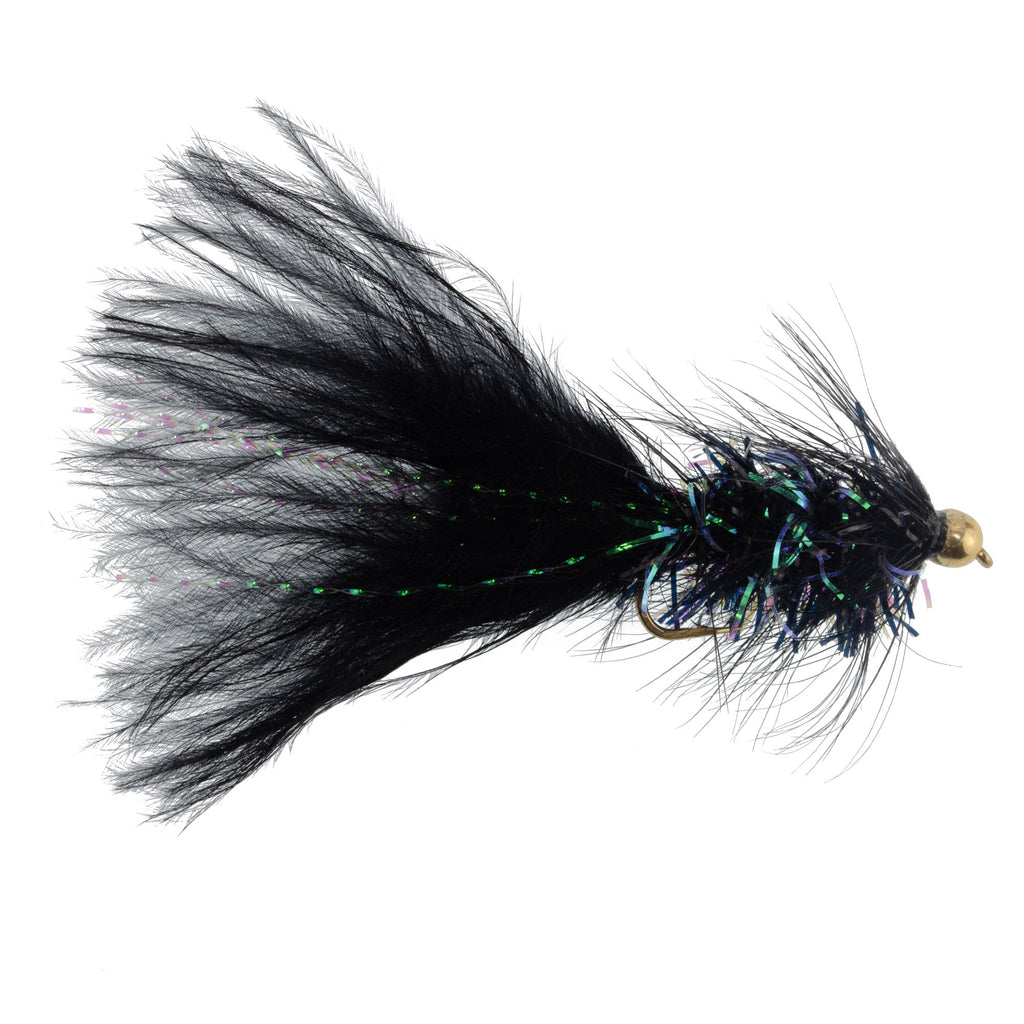 Bead Head Crystal Woolly Bugger Streamer Black