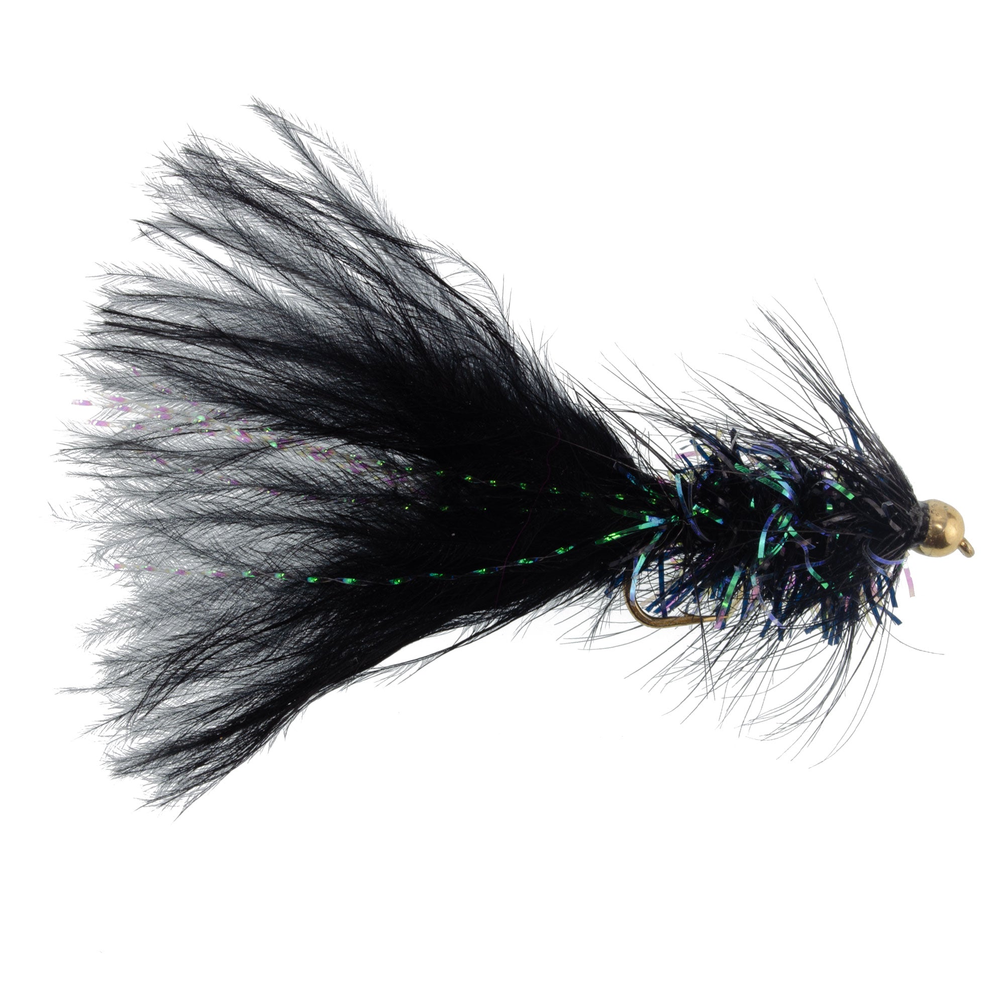 Bead Head Crystal Woolly Bugger Streamer Black