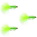 Chartreuse Bead Head Crystal Woolly Bugger Streamer Fly