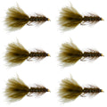 Dark Olive Bead Head Crystal Woolly Bugger Streamer - 6 Flies