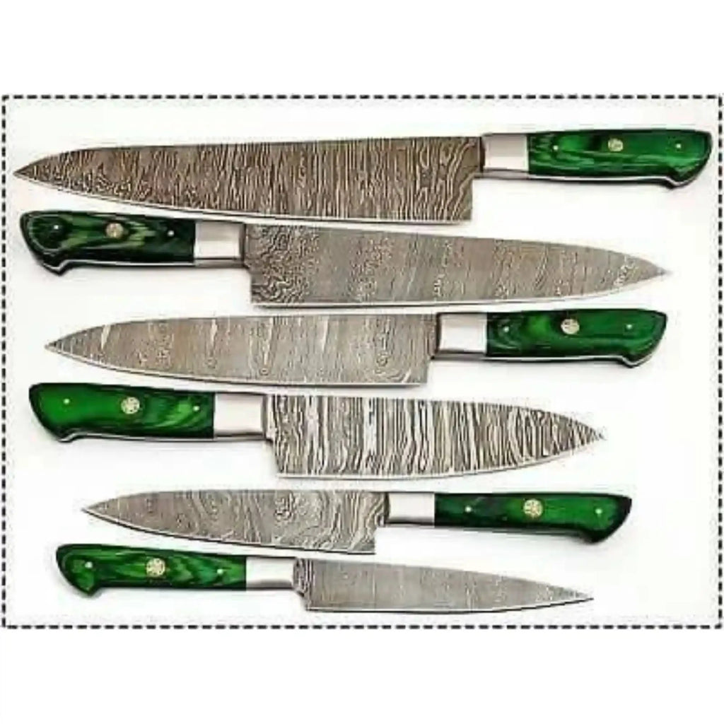 6-Piece Damascus Kitchen Knife Set