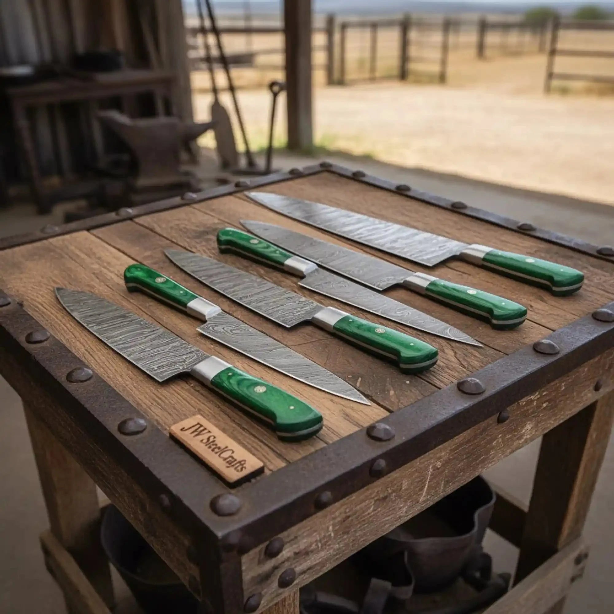 6-Piece Damascus Kitchen Knife Set