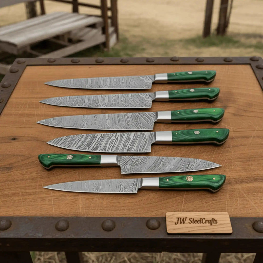 6-Piece Damascus Kitchen Knife Set