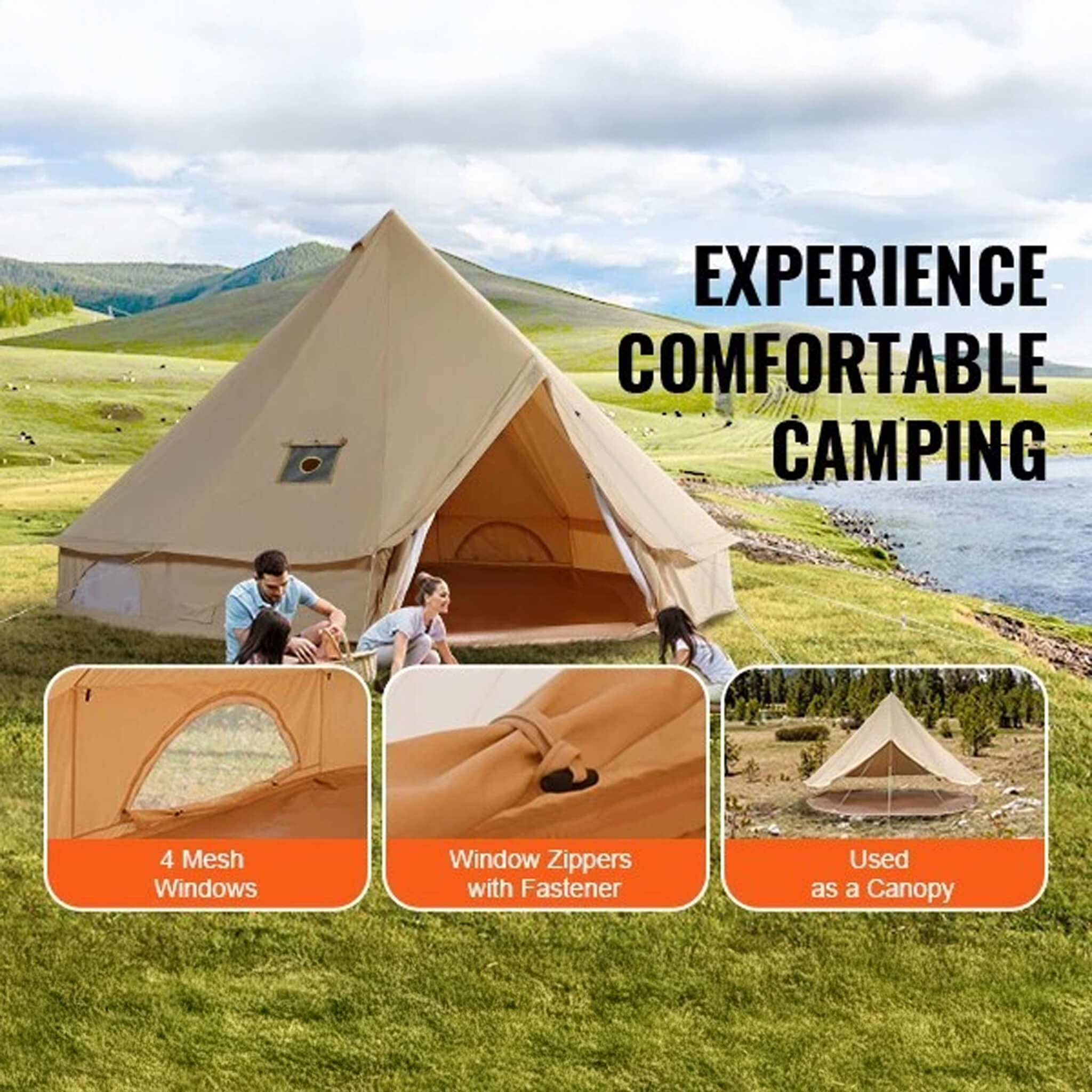 Canvas Yurt Tent With Stove Jack