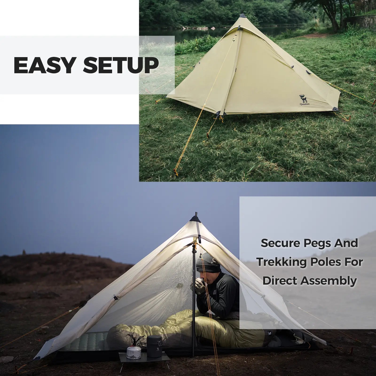 Ultralight Tent Rodless Outdoor Camping