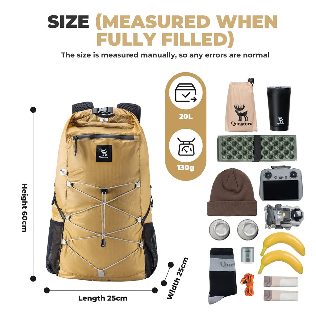 Waterproof Foldable Backpack, 20L