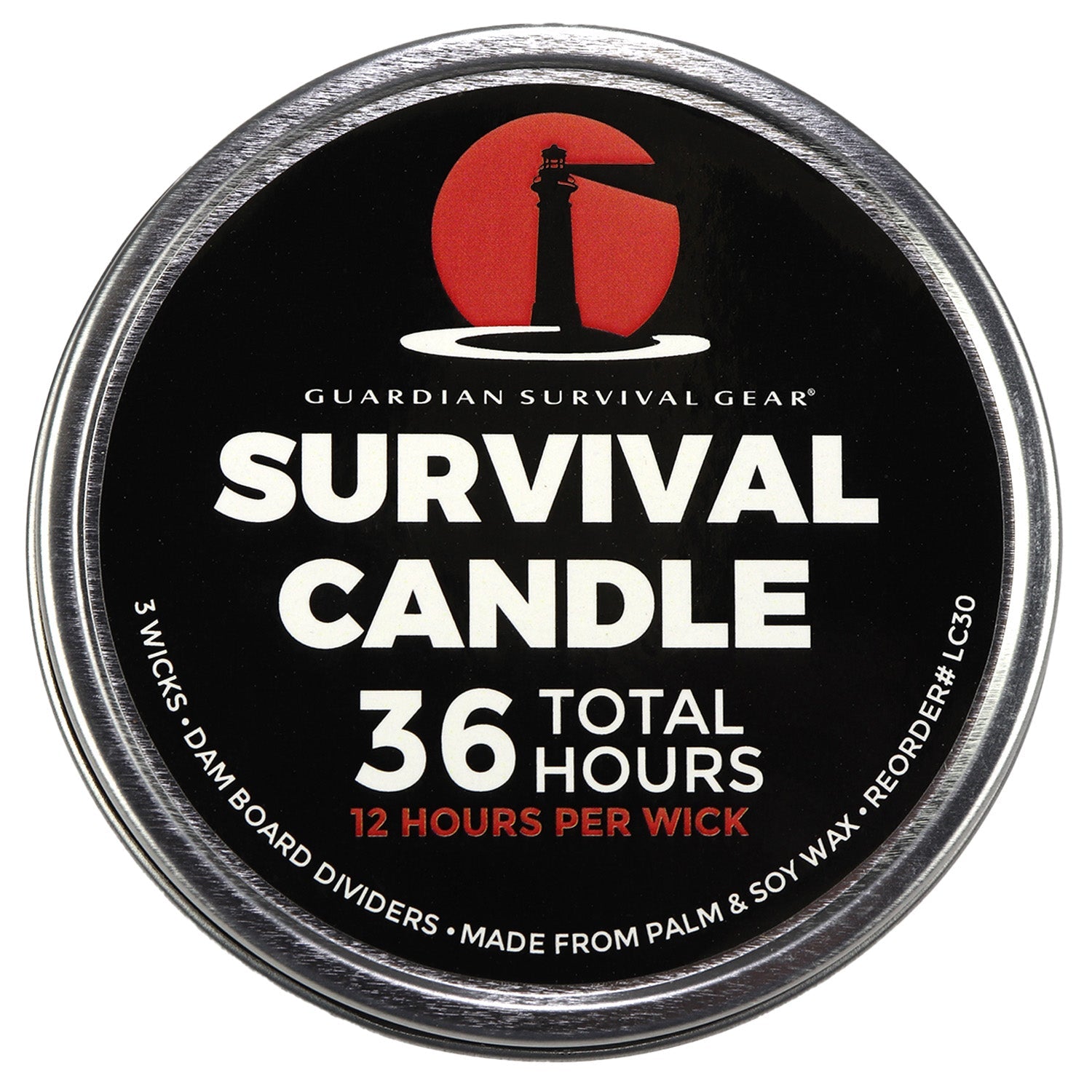 3-Wick 36-Hour Emergency Survival Candle